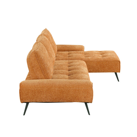 Dominic Orange 2-Piece Sectional with Right Chaise and Dual-position Backs by Homelegance at Eve Furniture