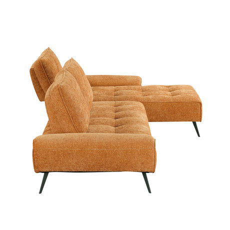 Dominic Orange 2-Piece Sectional with Right Chaise and Dual-position Backs by Homelegance at Eve Furniture