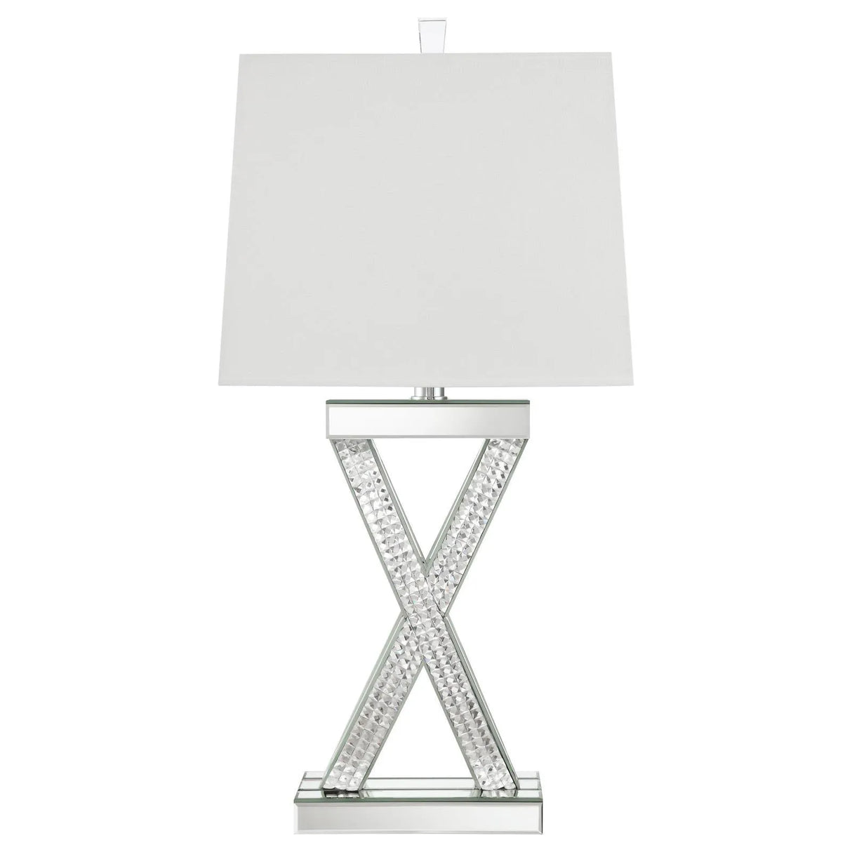 Dominick White and Mirror Table Lamp with Rectange Shade by Coaster at Eve Furniture