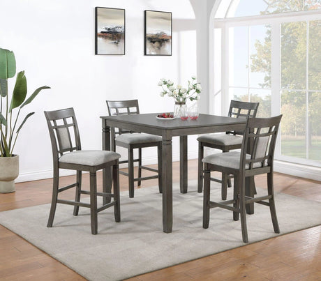 Dona Gray 5-Piece Counter Height Set by Happy Homes at Eve Furniture