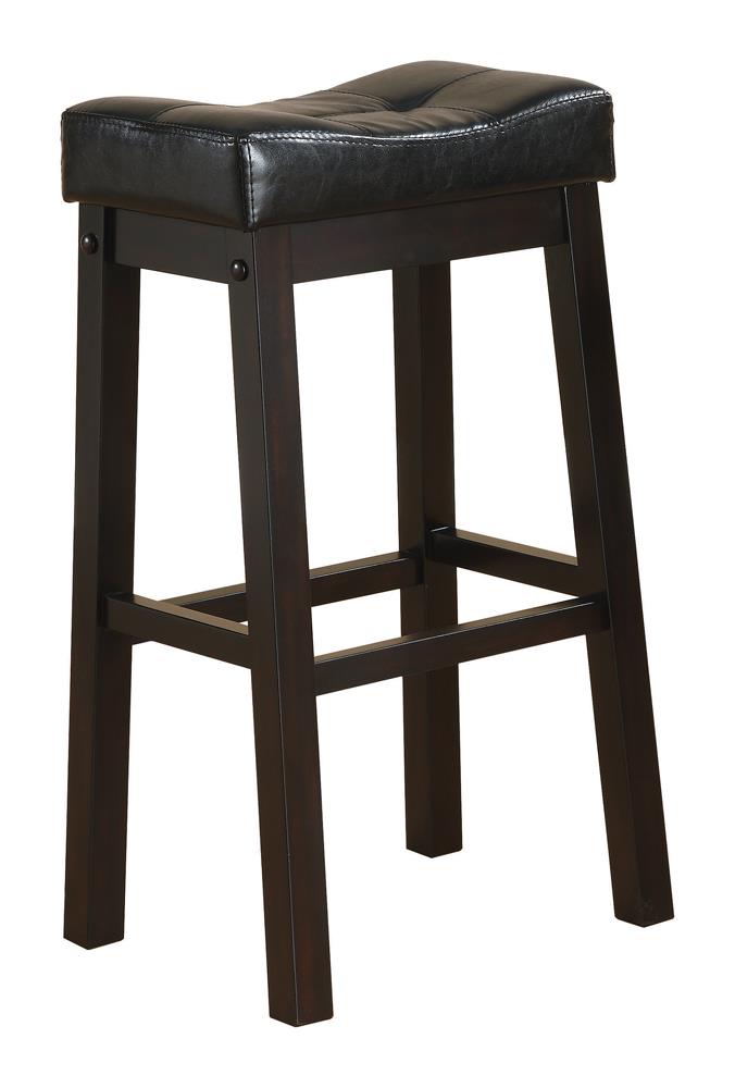 Donald Black/Cappuccino Upholstered Bar Stools, Set of 2