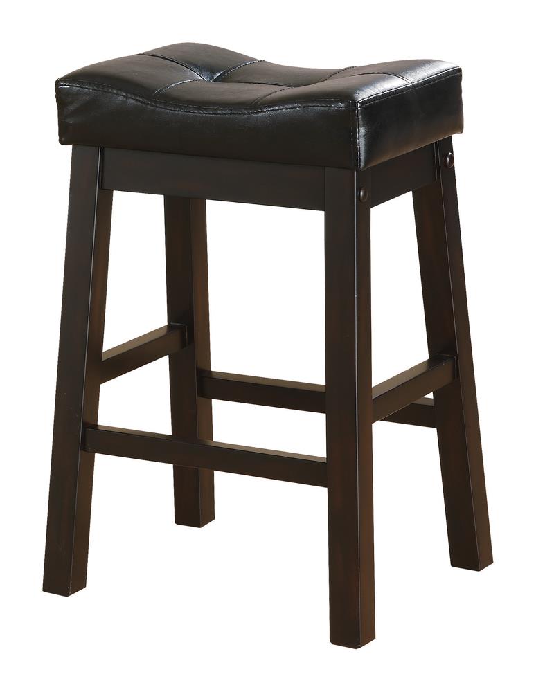 Donald Black/Cappuccino Upholstered Counter Height Stools, Set of 2