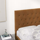 Donald Upholstered Platform Bed King / Cognac