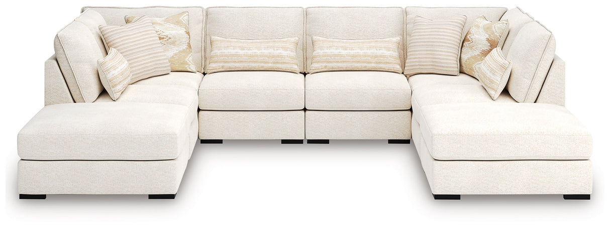 Donelson Creek Vanilla 6-Piece Modular Sectional and Ottoman by Ashley at Eve Furniture