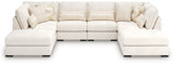Donelson Creek Vanilla 6-Piece Modular Sectional and Ottoman by Ashley at Eve Furniture