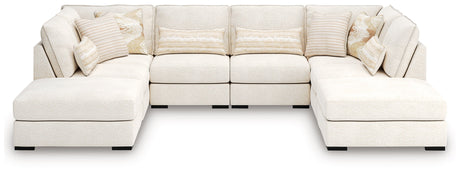 Donelson Creek Vanilla 6-Piece Modular Sectional and Ottoman by Ashley at Eve Furniture