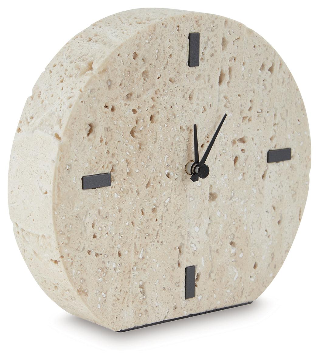 Donfordson Beige Table Clock by Ashley at Eve Furniture
