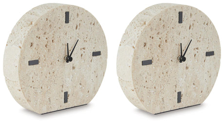 Donfordson Beige Table Clock by Ashley at Eve Furniture