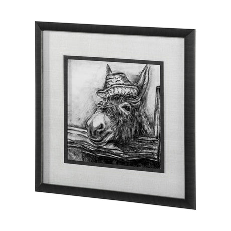 Donkey I by Mercana Studio a Hand Embellished Textured Framed Art Print Matted under Glass by Mercana at Eve Furniture