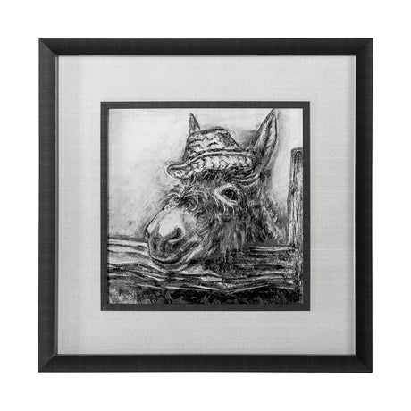 Donkey I by Mercana Studio a Hand Embellished Textured Framed Art Print Matted under Glass by Mercana at Eve Furniture
