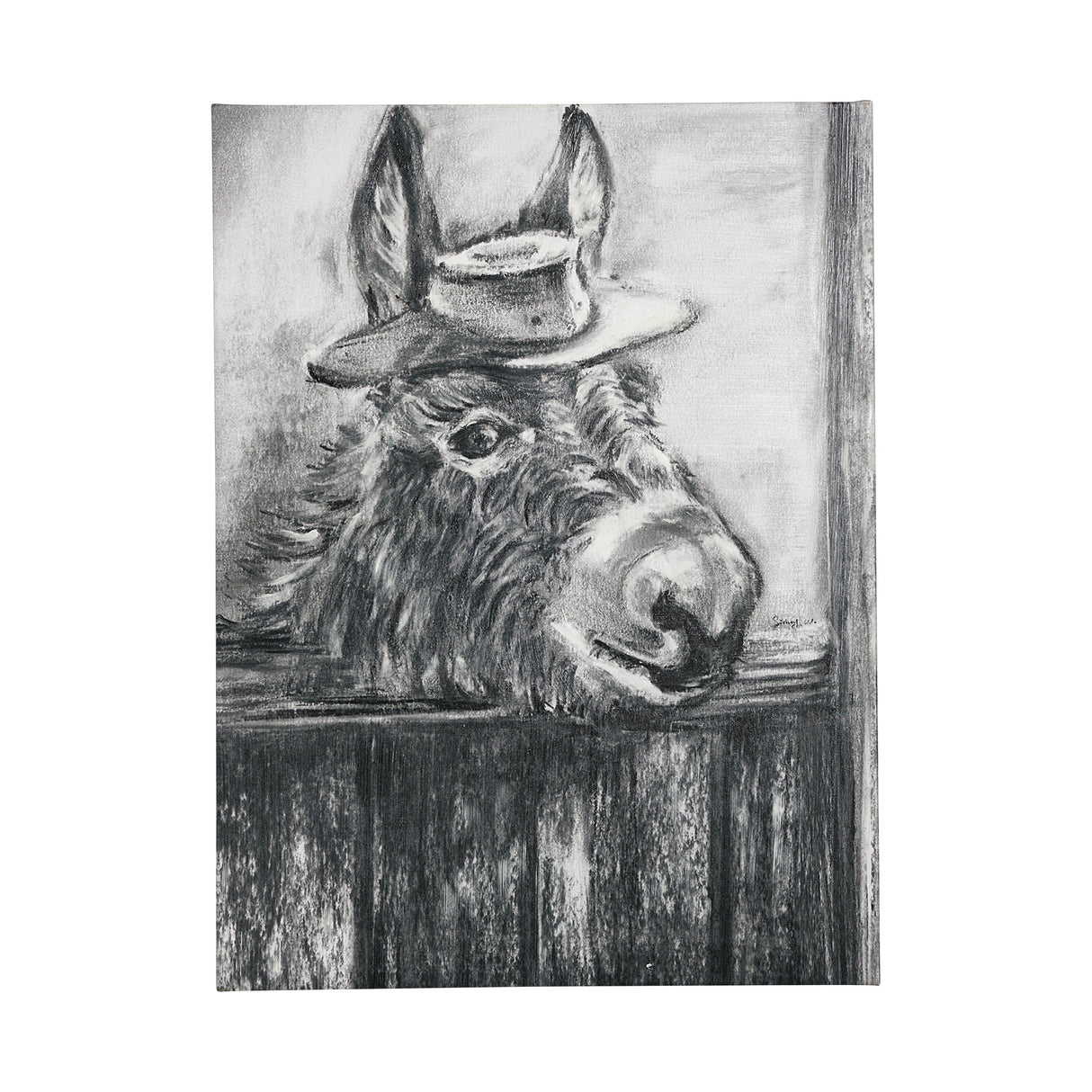 Donkey II by Mercana Studio a Hand Embellished Textured Canvas by Mercana at Eve Furniture