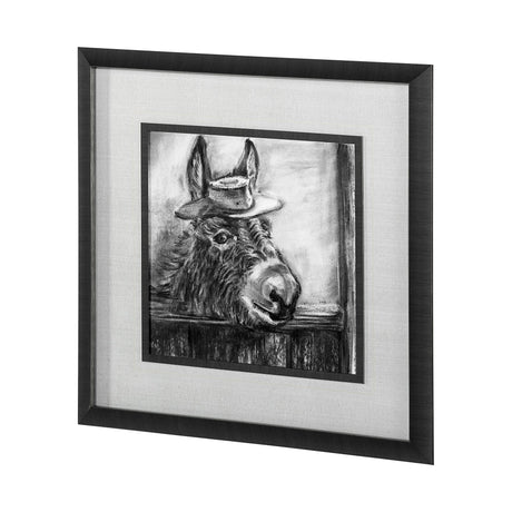 Donkey II by Mercana Studio a Hand Embellished Textured Framed Art Print Matted under Glass by Mercana at Eve Furniture