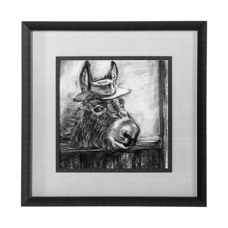 Donkey II by Mercana Studio a Hand Embellished Textured Framed Art Print Matted under Glass by Mercana at Eve Furniture