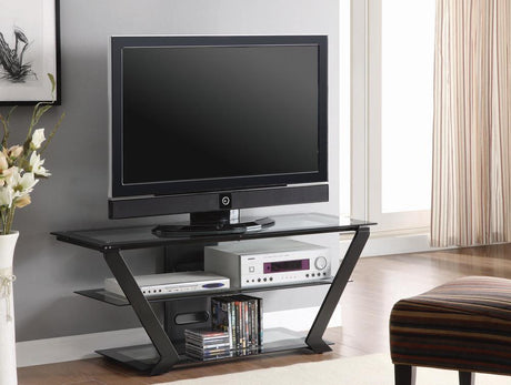 Donlyn Black 2-Tier TV Console by Coaster at Eve Furniture