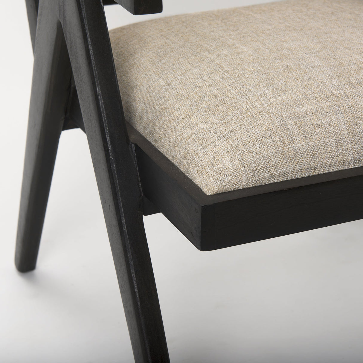 Donna Black Wood Cane-Back w/ Beige Upholstered Seat Dining Chair by Mercana at Eve Furniture