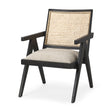 Donna Black Wood Cane-Back w/ Beige Upholstered Seat Dining Chair by Mercana at Eve Furniture