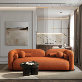 Donna Burnt Orange Japandi Style Boucle Sofa by Ashcroft Furniture at Eve Furniture