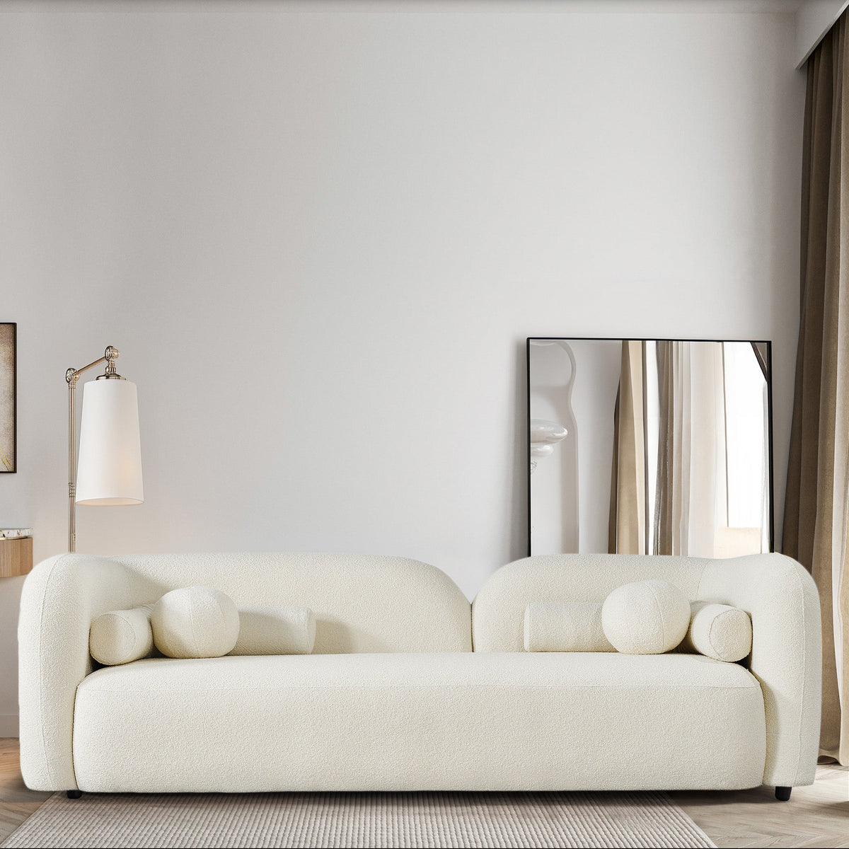 Donna Japandi Style Ivory Boucle Sofa by Ashcroft Furniture at Eve Furniture