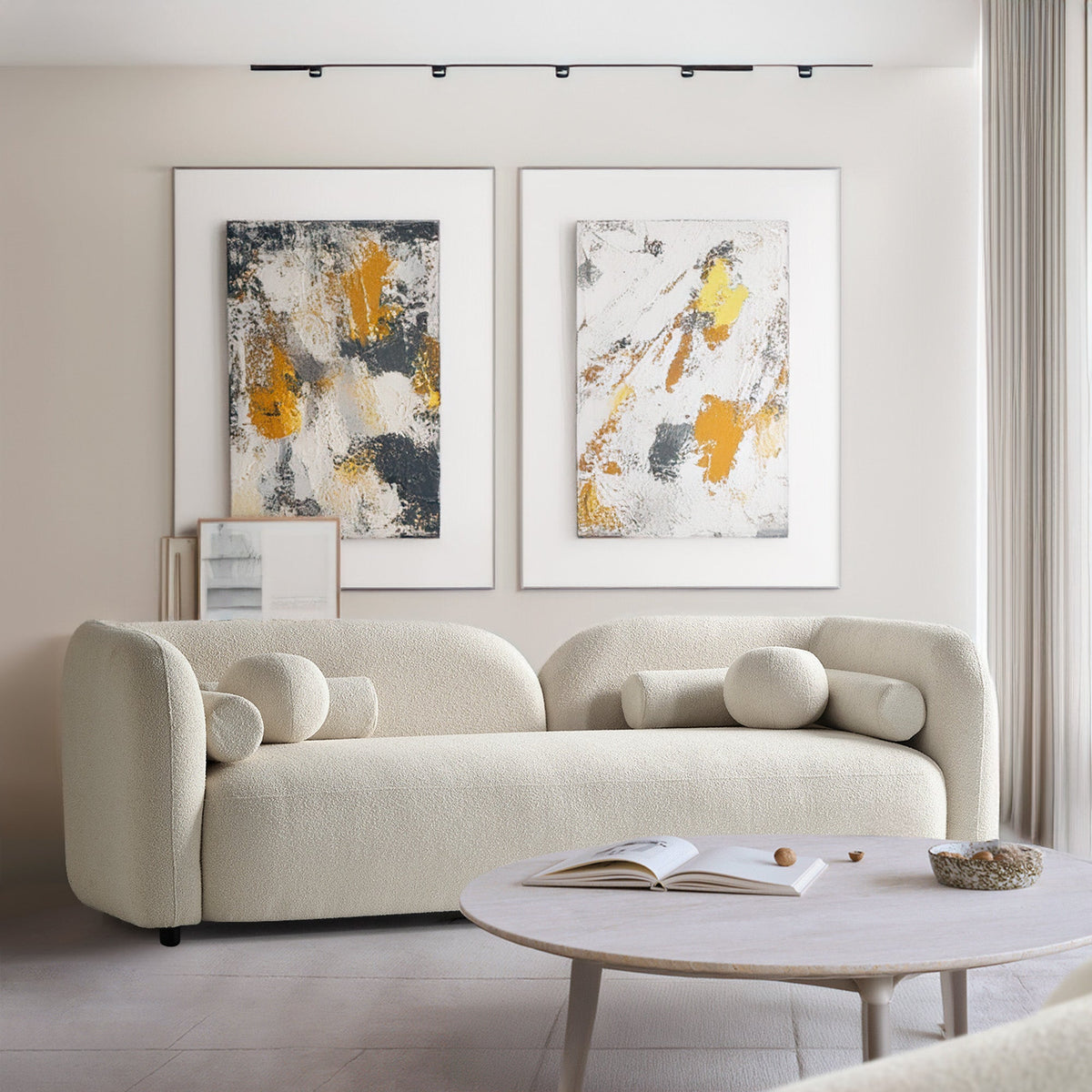 Donna Japandi Style Ivory Boucle Sofa by Ashcroft Furniture at Eve Furniture