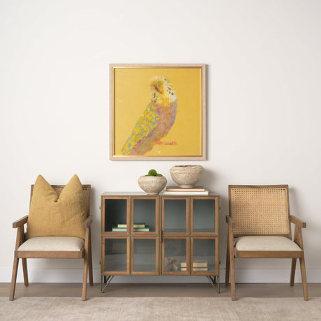 Donna Light Brown Wood Cane-Back w/ Beige Upholstered Seat Dining Chair by Mercana at Eve Furniture