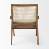 Donna Light Brown Wood Cane-Back w/ Beige Upholstered Seat Dining Chair by Mercana at Eve Furniture