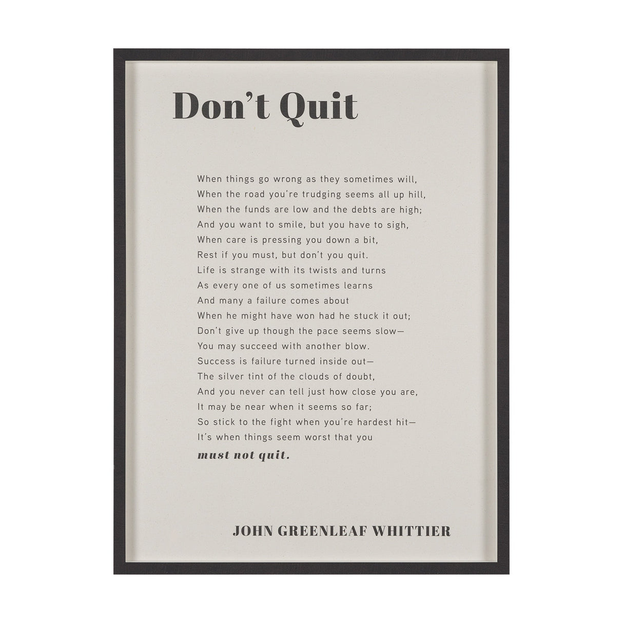 Don't Quit by Mercana Studio a Hand Embellished Framed Art Print Matted under Glass by Mercana at Eve Furniture