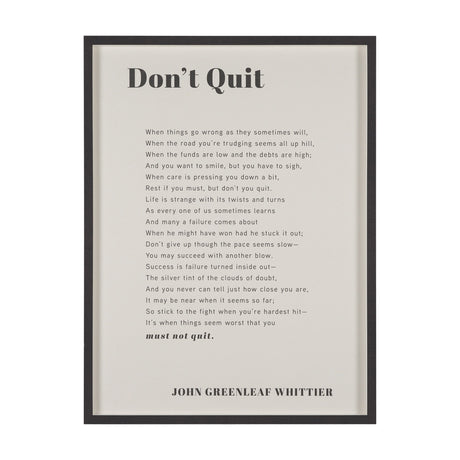 Don't Quit by Mercana Studio a Hand Embellished Framed Art Print Matted under Glass by Mercana at Eve Furniture