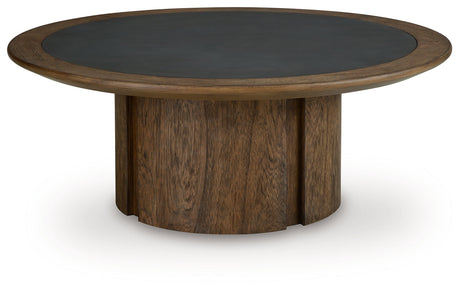 Dontayne Warm Brown Coffee Table by Ashley at Eve Furniture