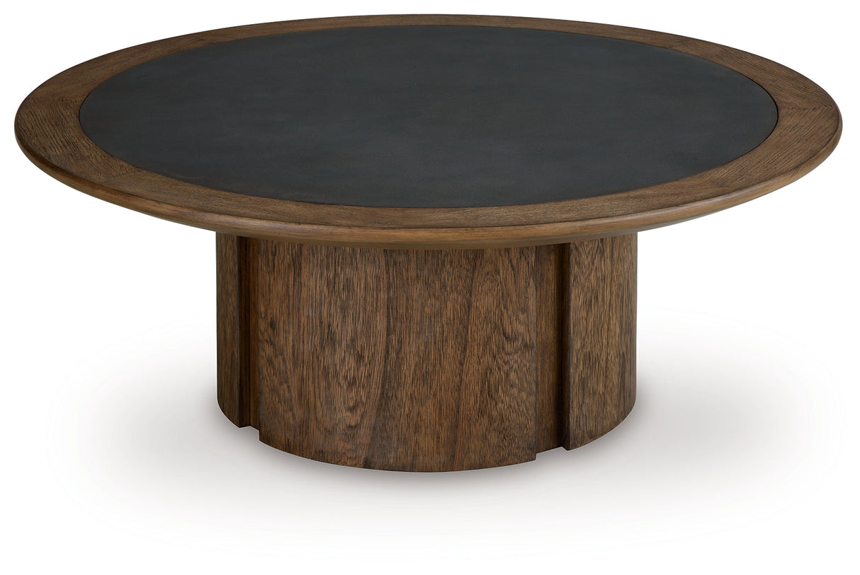 Dontayne Warm Brown Coffee Table by Ashley at Eve Furniture