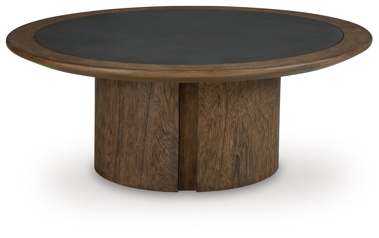 Dontayne Warm Brown Coffee Table by Ashley at Eve Furniture