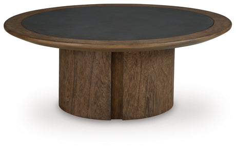 Dontayne Warm Brown Coffee Table by Ashley at Eve Furniture