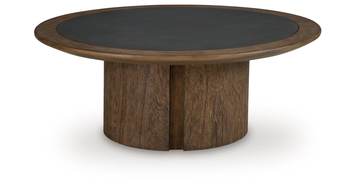 Dontayne Warm Brown Coffee Table by Ashley at Eve Furniture