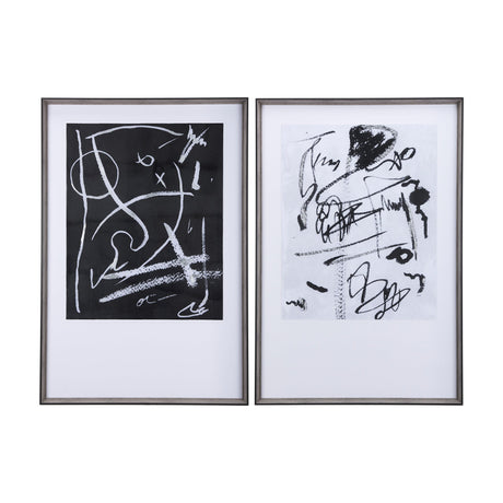 Doodle II by Mercana Studio a Hand Embellished Textured Framed Art Print Matted under Glass by Mercana at Eve Furniture
