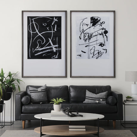 Doodle II by Mercana Studio a Hand Embellished Textured Framed Art Print Matted under Glass by Mercana at Eve Furniture