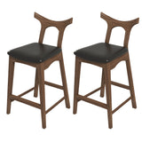 Dorane Solid Wood Frame Black Pu Leather Upholstered Bar Stool - Set of 2 by Ashcroft Furniture at Eve Furniture