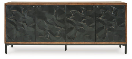 Dorannby Black/Brown Accent Cabinet by Ashley at Eve Furniture