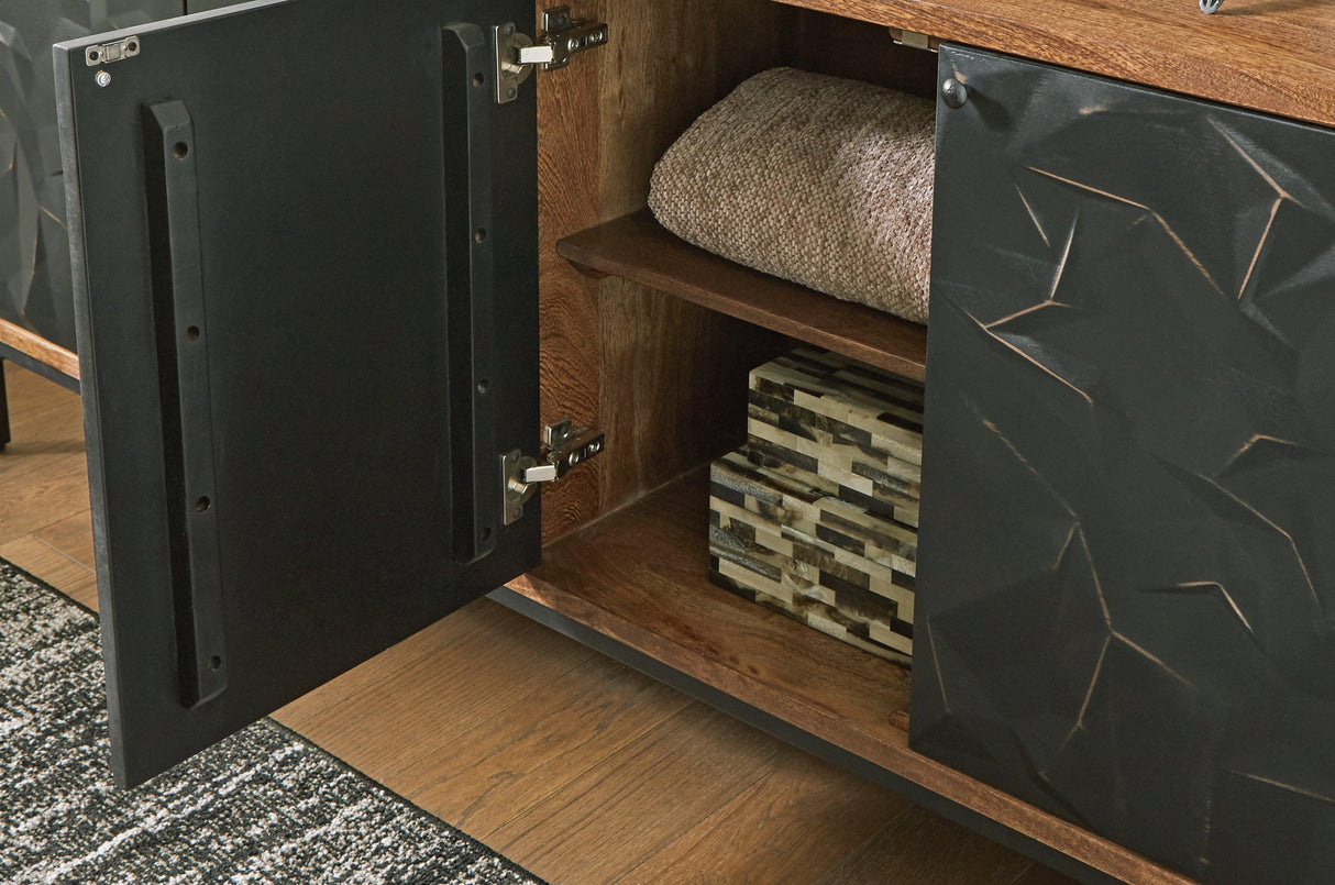 Dorannby Black/Brown Accent Cabinet by Ashley at Eve Furniture