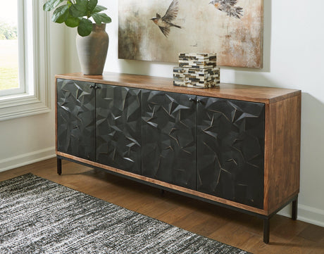 Dorannby Black/Brown Accent Cabinet by Ashley at Eve Furniture