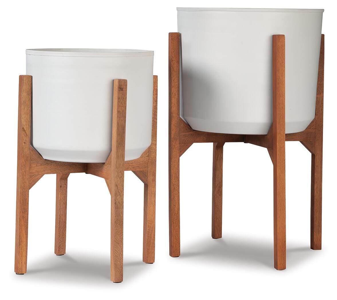 Dorcey White/Brown Planter by ASHLEY FURNITURE at Eve Furniture