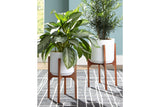 Dorcey White/Brown Planter by ASHLEY FURNITURE at Eve Furniture