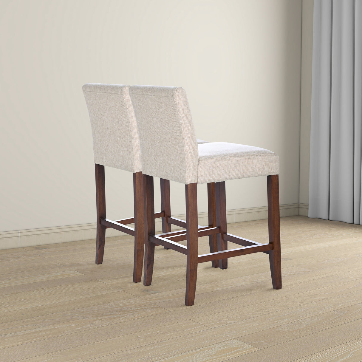 Dorian Beige Fabric Counter Chair (Set of 2) by Ashcroft Furniture at Eve Furniture