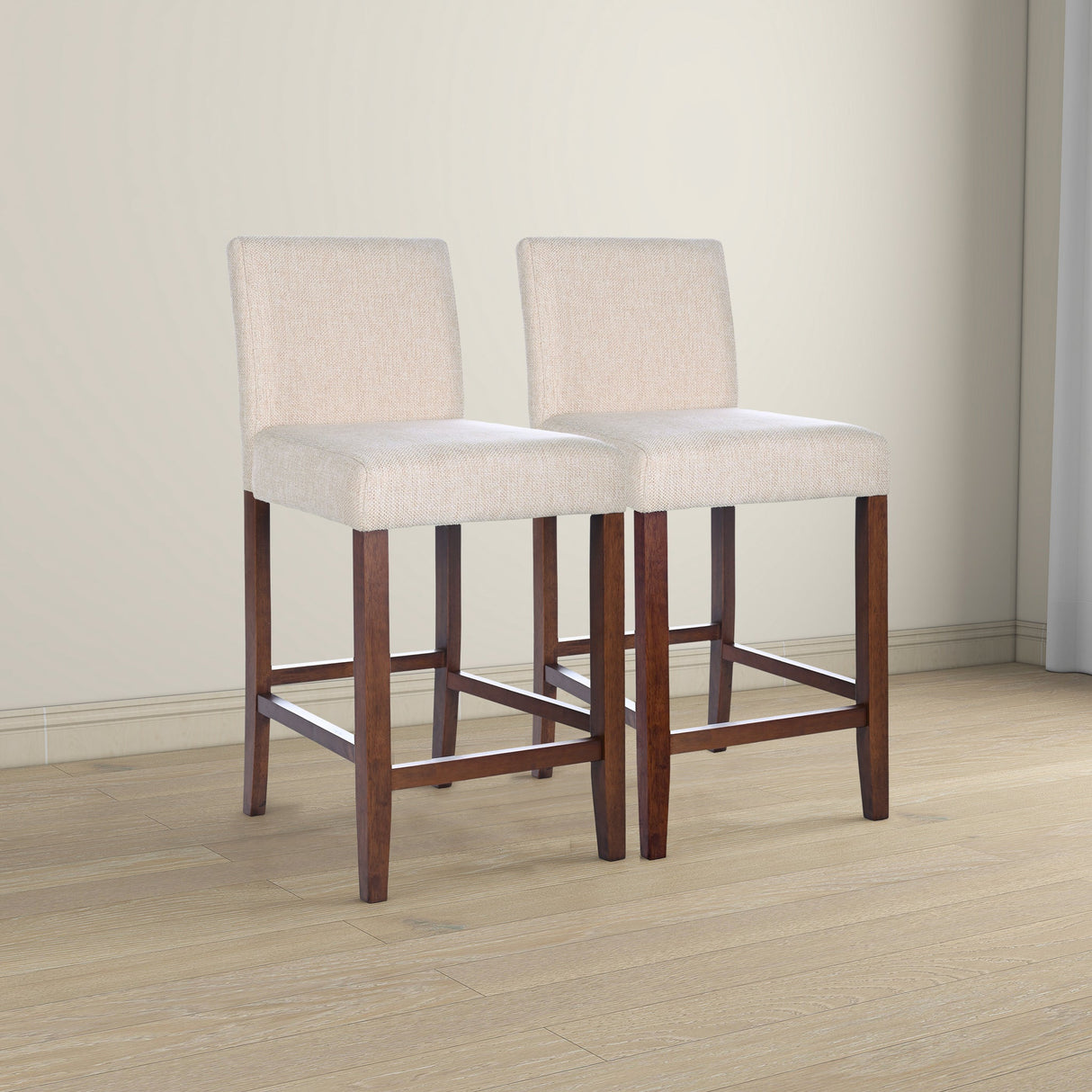 Dorian Beige Fabric Counter Chair (Set of 2) by Ashcroft Furniture at Eve Furniture