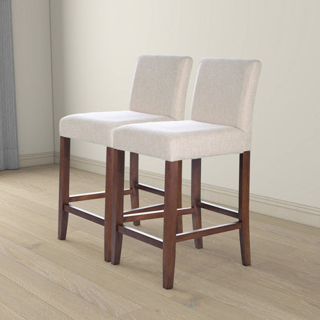 Dorian Beige Fabric Counter Chair (Set of 2) by Ashcroft Imports at Eve Furniture