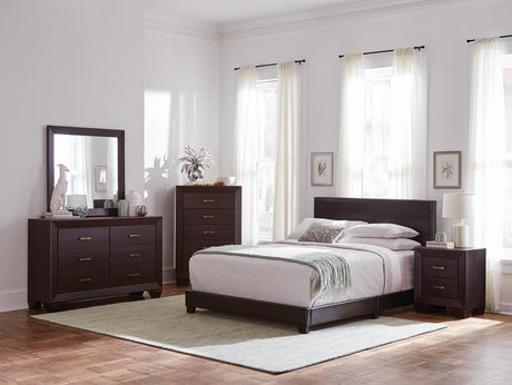 Dorian Brown Upholstered Eastern King Bed by Coaster at Eve Furniture