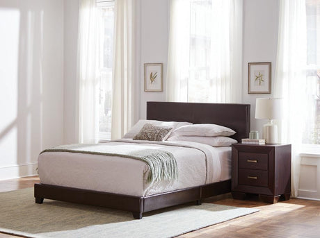 Dorian Brown Upholstered Eastern King Bed by Coaster at Eve Furniture
