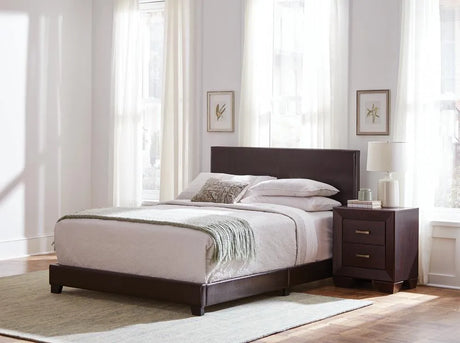 Dorian Brown Upholstered Eastern King Bed by Coaster at Eve Furniture