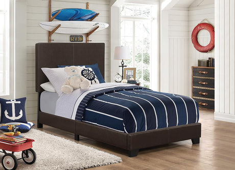 Dorian Brown Upholstered Twin Bed by Coaster at Eve Furniture