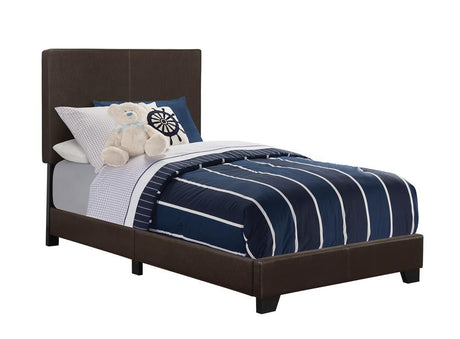Dorian Brown Upholstered Twin Bed by Coaster at Eve Furniture