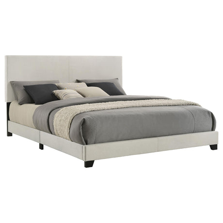 Dorian Cream Upholstered Eastern King Panel Bed by Coaster at Eve Furniture