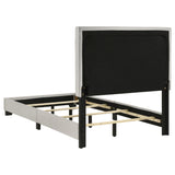 Dorian Cream Upholstered Twin Panel Bed by Coaster at Eve Furniture